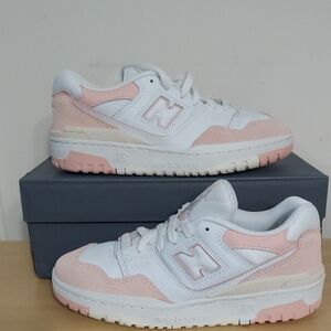 New Balance Women's Pink and White Sneakers
